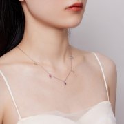 Collier Coeur Coloré de style Pandora - BSN320
