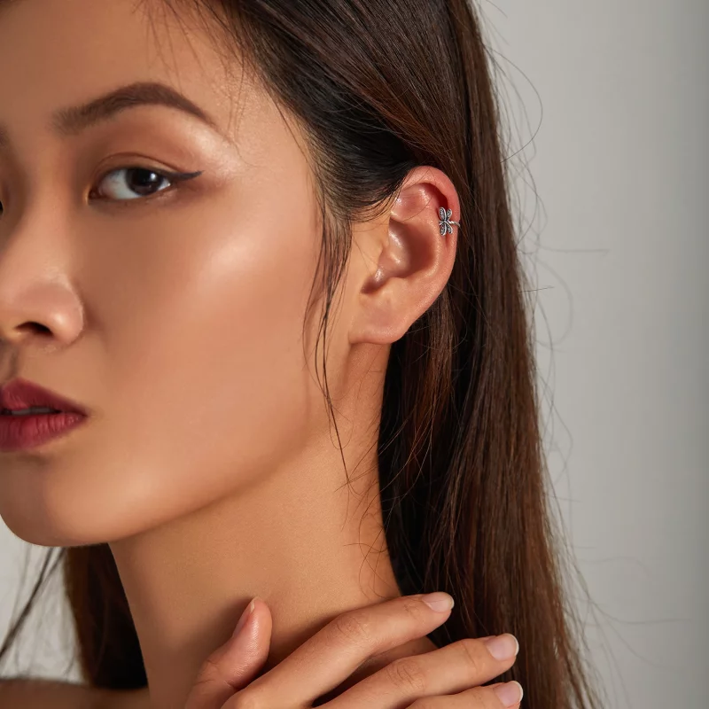 (image pour) Clip d'oreille délicat de style Pandora avec libellule - SCE1295 - Afficher 5