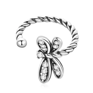 (image pour) Clip d'oreille délicat de style Pandora avec libellule - SCE1295
