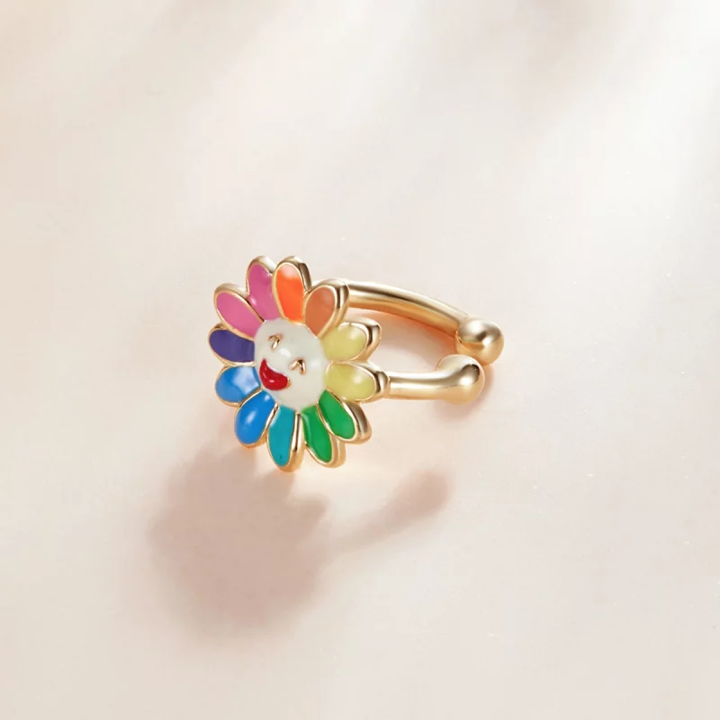 (image pour) Pince d'oreille Pandora Style Pop Sun Flower - SCE1235 - Afficher 2