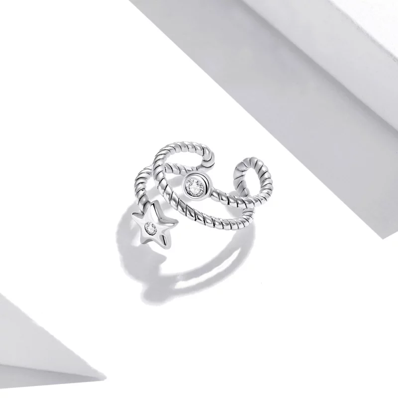 (image pour) Pince d'oreille à étoile de style Pandora - SCE1135 - Afficher 2