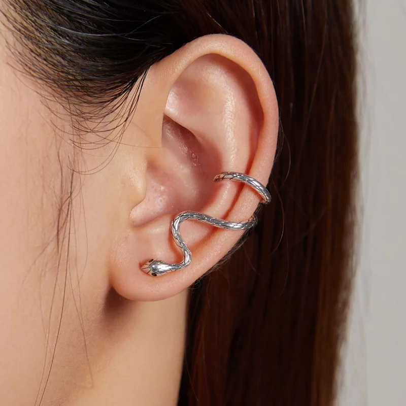 (image pour) Pince à oreille style Pandora en forme de serpent mystique - BSE510 - Afficher 6