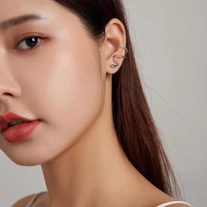 (image pour) Pince à oreille style Pandora en forme de serpent mystique - BSE510 - Afficher 7