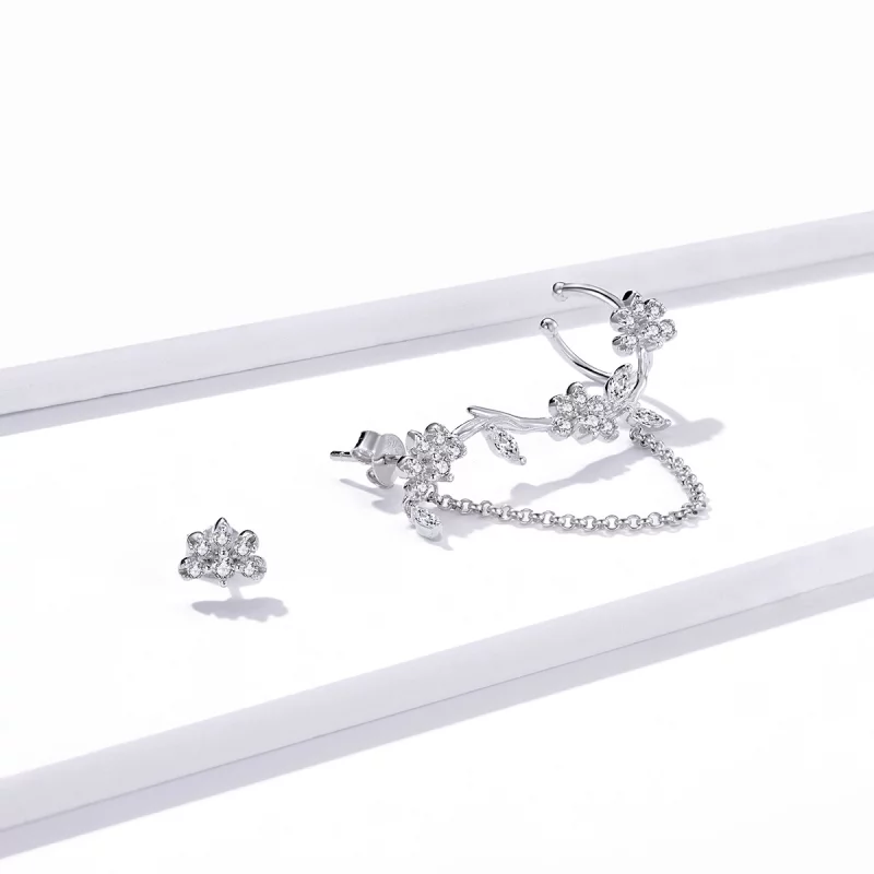 (image pour) Style Pandora Fleurs Sur Pince d'Oreille Moshang - BSE476 - Afficher 2