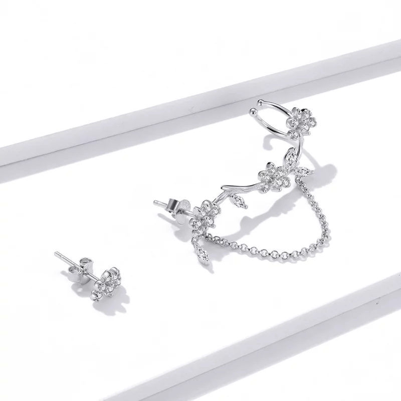 (image pour) Style Pandora Fleurs Sur Pince d'Oreille Moshang - BSE476 - Afficher 4