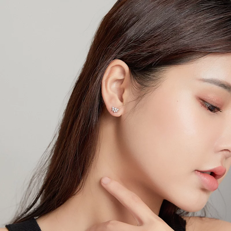 (image pour) Style Pandora Fleurs Sur Pince d'Oreille Moshang - BSE476 - Afficher 6