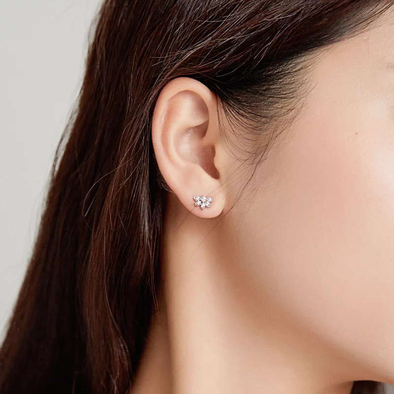 (image pour) Style Pandora Fleurs Sur Pince d'Oreille Moshang - BSE476 - Afficher 7