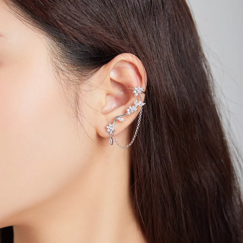 (image pour) Style Pandora Fleurs Sur Pince d'Oreille Moshang - BSE476 - Afficher 8