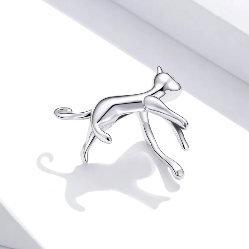 (image pour) Style Pandora Mignon Clip d'Oreille Chaton - SCE967 - Afficher 3