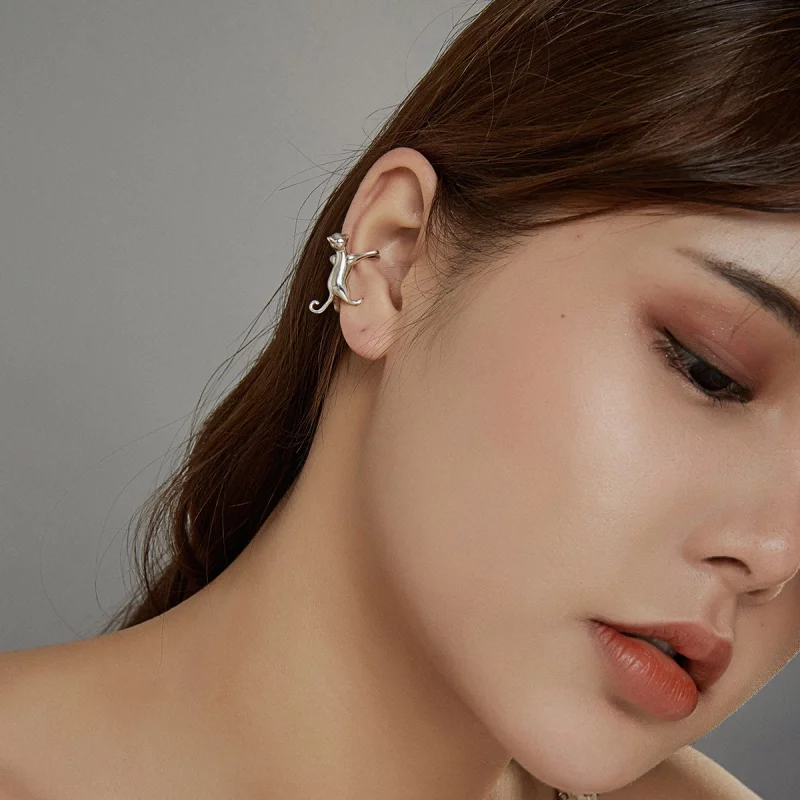 (image pour) Style Pandora Mignon Clip d'Oreille Chaton - SCE967 - Afficher 5