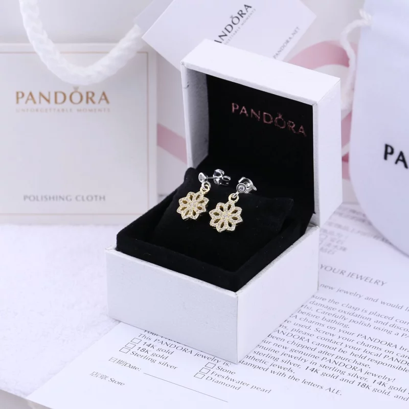 (image pour) Boucles d'oreille Pandora 250323CZ -Boucles d'oreille Feuilles Lumineuses - Afficher 2