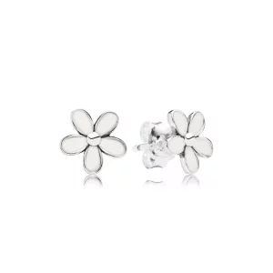 (image pour) Boucles d'oreilles argent 925/1000e et émail blanc - 290538EN12