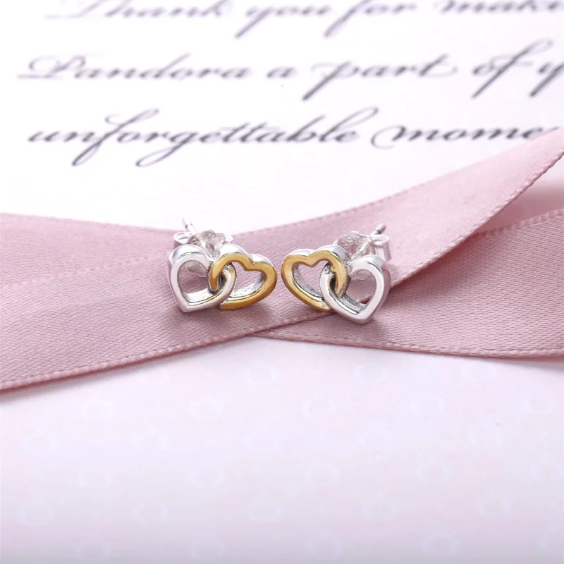 (image pour) Boucles d'oreilles Pandora Histoires 290567 -Boucles d'oreilles Coeurs Enlacés F - Afficher 2