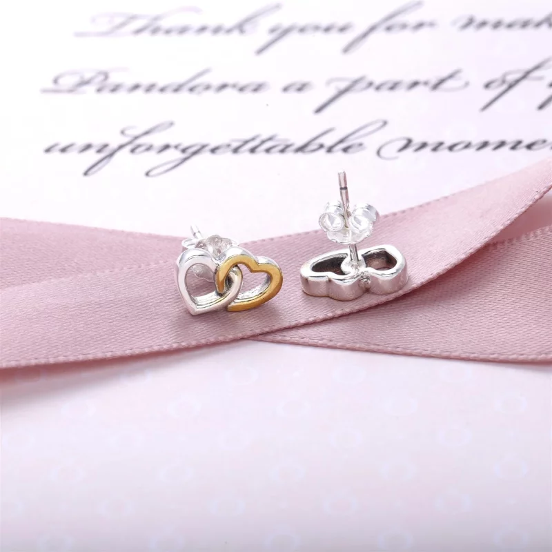 (image pour) Boucles d'oreilles Pandora Histoires 290567 -Boucles d'oreilles Coeurs Enlacés F - Afficher 3