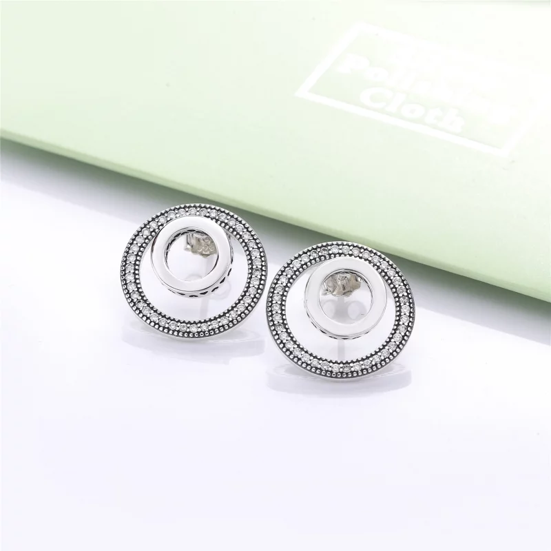 (image pour) Boucles d'oreilles Signature PANDORA Pour Toujours - 297446CZ - Afficher 2