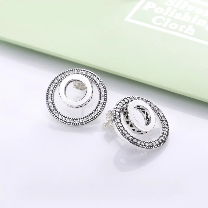 (image pour) Boucles d'oreilles Signature PANDORA Pour Toujours - 297446CZ - Afficher 3