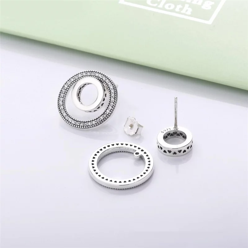 (image pour) Boucles d'oreilles Signature PANDORA Pour Toujours - 297446CZ - Afficher 4