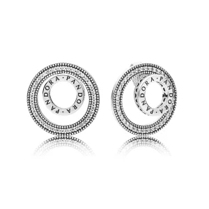 (image pour) Boucles d'oreilles Signature PANDORA Pour Toujours - 297446CZ