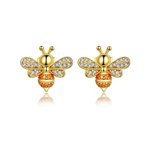 Clous d'Oreilles Style PANDORA Abeille Reiki - SCE344-B (image pour) Clous d'Oreilles Style PANDORA Abeille Reiki - SCE344-B