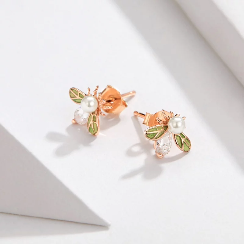 (image pour) Clous d'Oreilles Style PANDORA abeille - SCE643 - Afficher 5