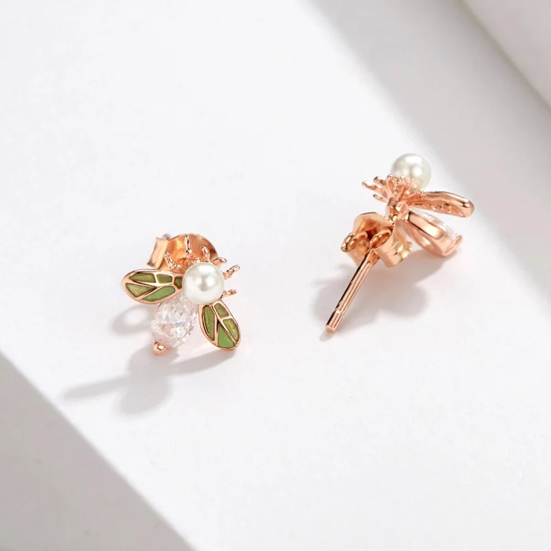 (image pour) Clous d'Oreilles Style PANDORA abeille - SCE643 - Afficher 6