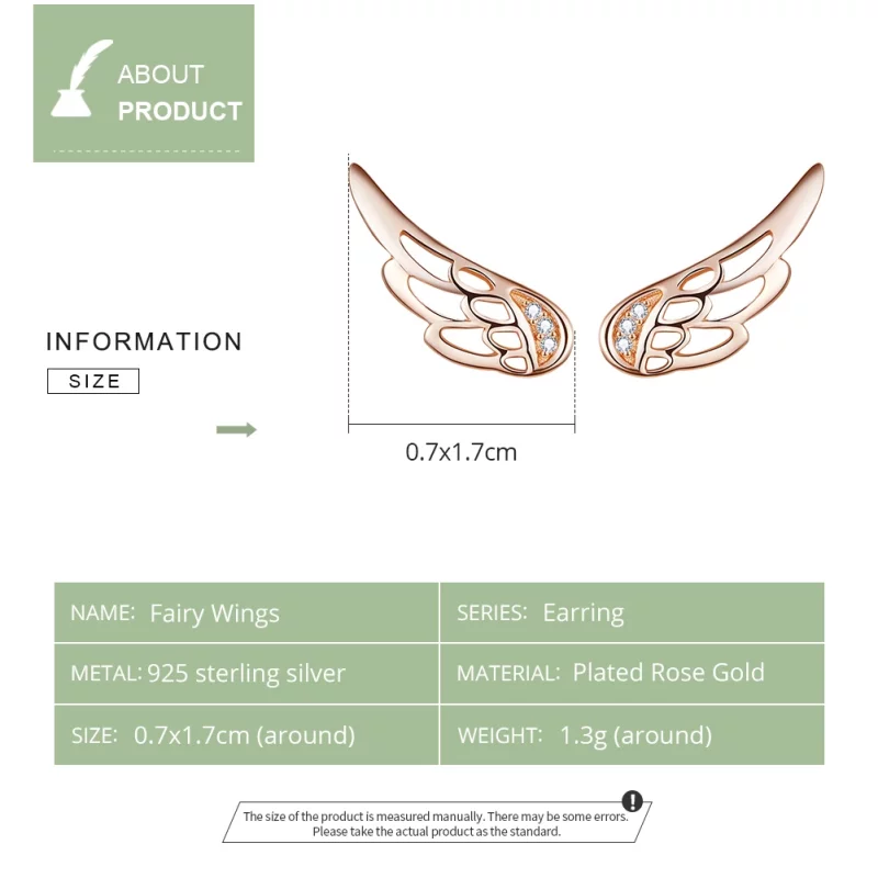 (image pour) Clous d'Oreilles Style PANDORA Ailes d'elfe - SCE343-C - Afficher 2