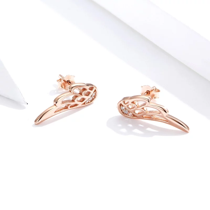 (image pour) Clous d'Oreilles Style PANDORA Ailes d'elfe - SCE343-C - Afficher 4