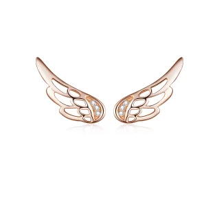(image pour) Clous d'Oreilles Style PANDORA Ailes d'elfe - SCE343-C