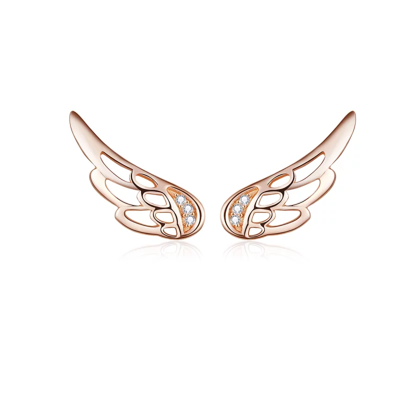 (image pour) Clous d'Oreilles Style PANDORA Ailes d'elfe - SCE343-C