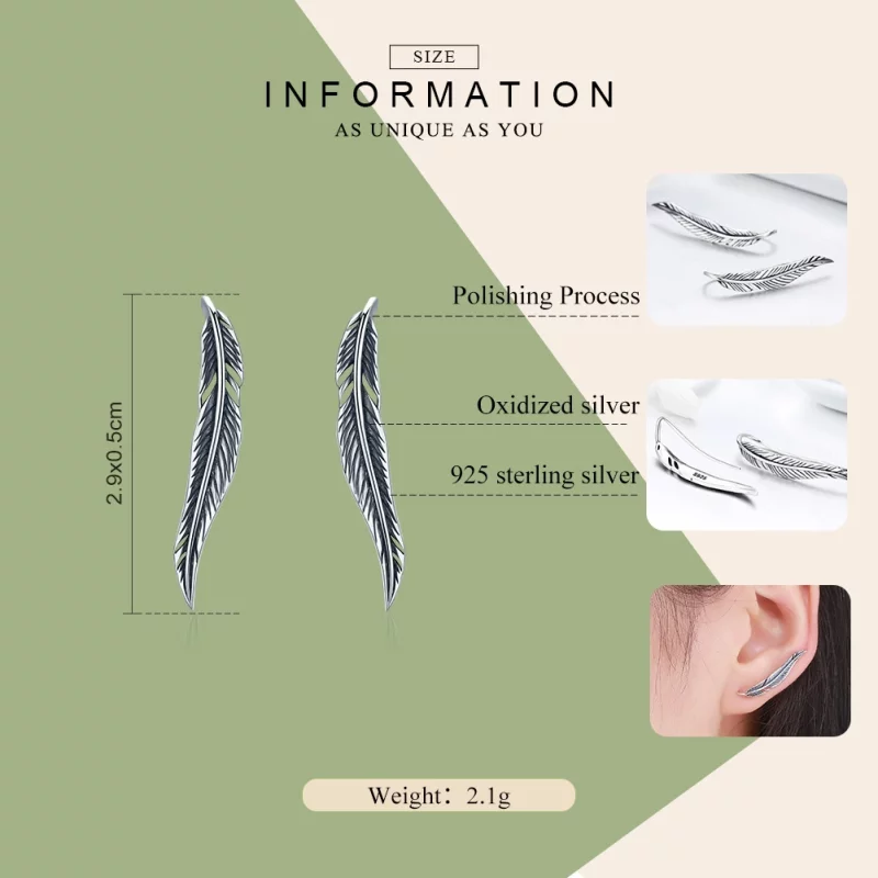 (image pour) Clous d'Oreilles Style PANDORA Ailes rétro - SCE258 - Afficher 3