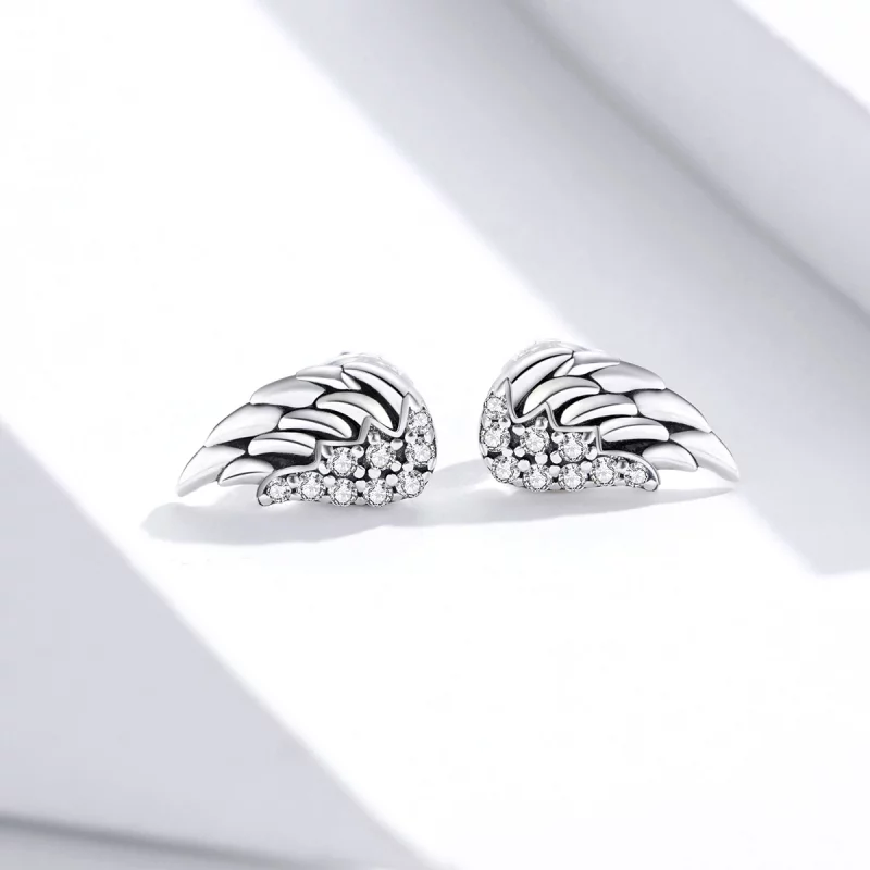 (image pour) Clous d'Oreilles Style PANDORA Ailes - SCE882 - Afficher 2