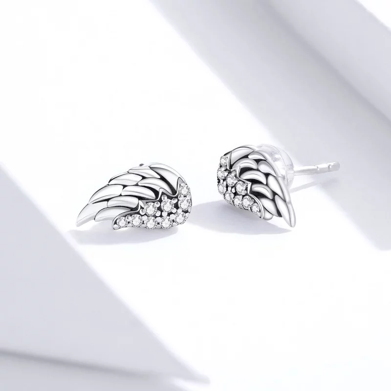 (image pour) Clous d'Oreilles Style PANDORA Ailes - SCE882 - Afficher 3