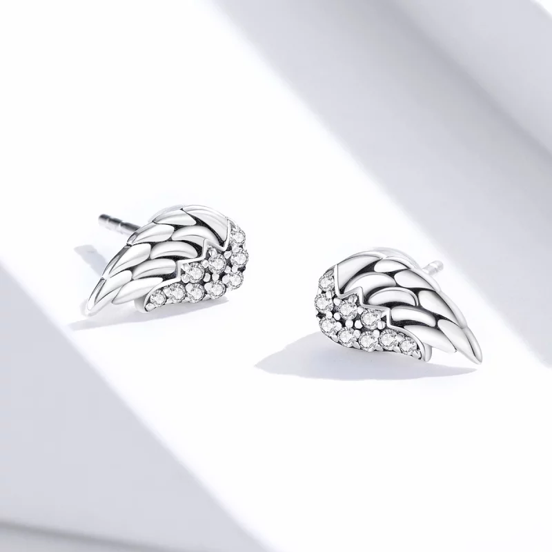 (image pour) Clous d'Oreilles Style PANDORA Ailes - SCE882 - Afficher 4