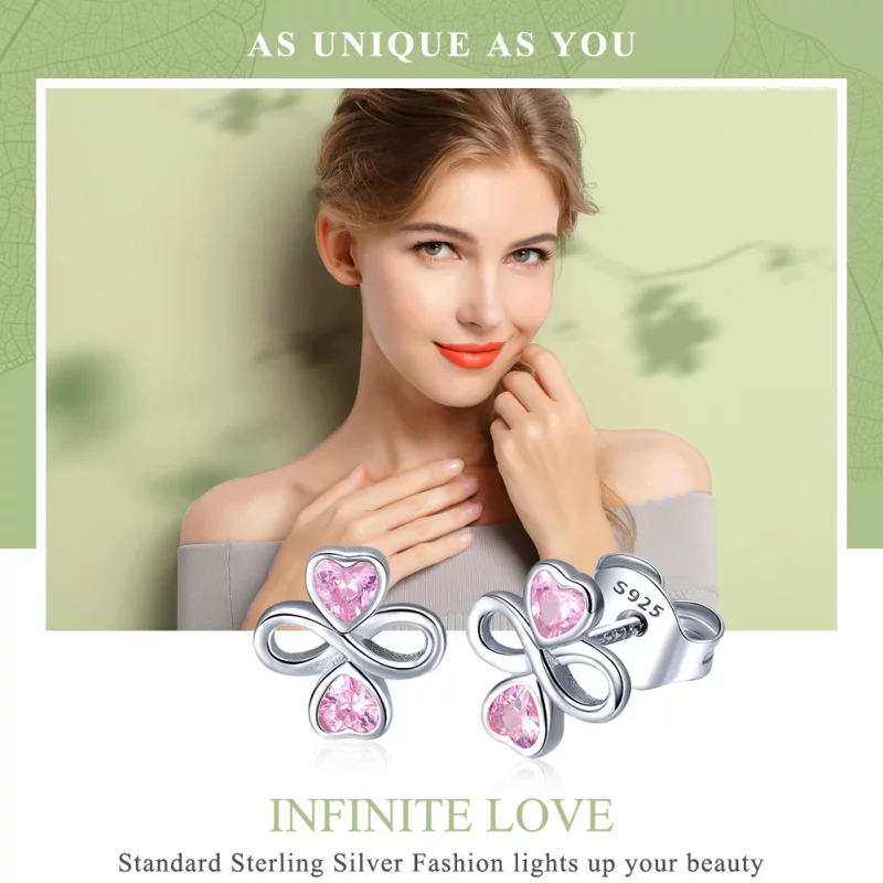 (image pour) Clous d'Oreilles Style PANDORA Amour éternel - SCE455 - Afficher 2