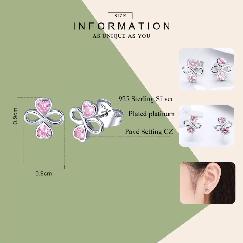 (image pour) Clous d'Oreilles Style PANDORA Amour éternel - SCE455 - Afficher 5