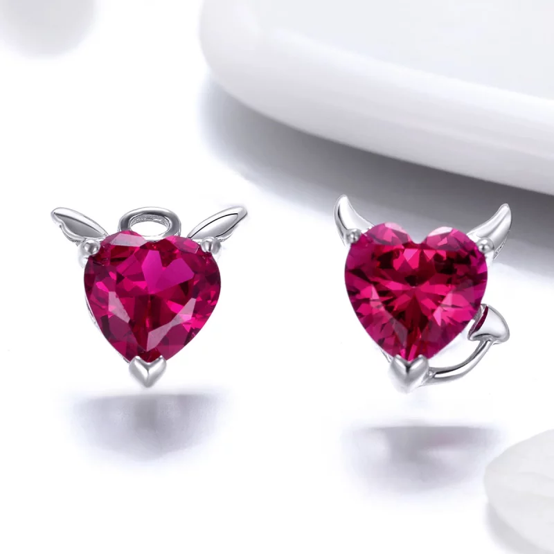 (image pour) Clous d'Oreilles Style PANDORA Ange et démon - SCE414 - Afficher 6