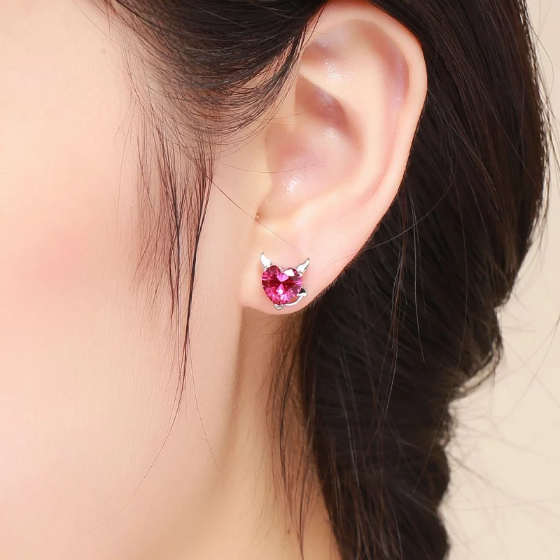 (image pour) Clous d'Oreilles Style PANDORA Ange et démon - SCE414 - Afficher 7