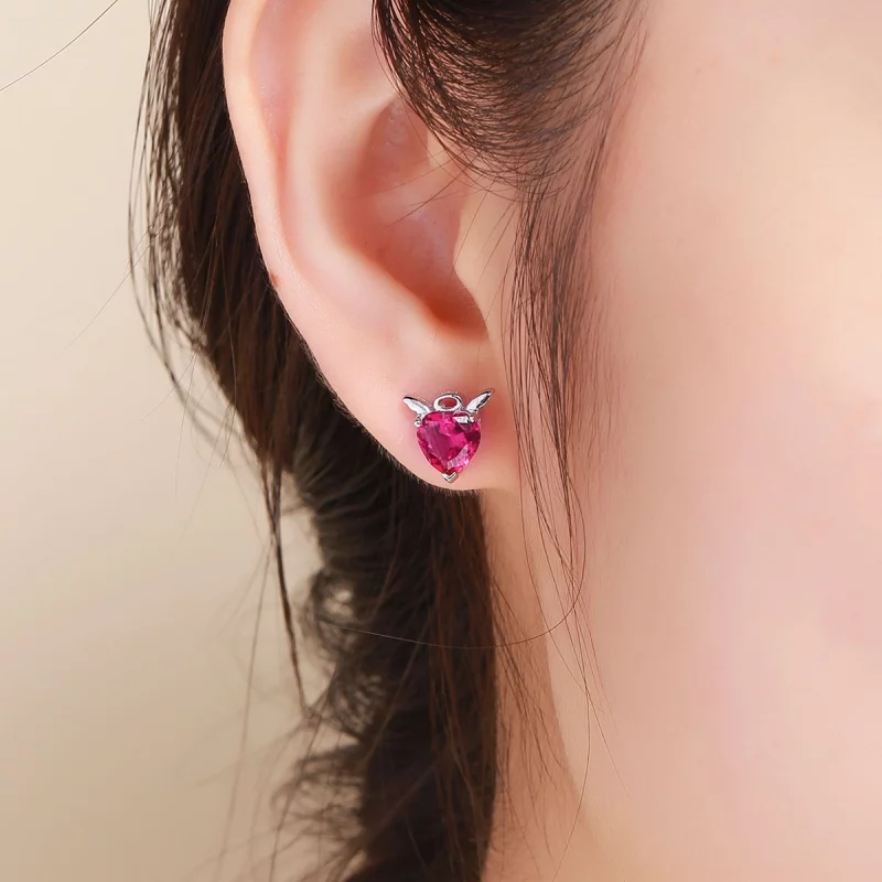 (image pour) Clous d'Oreilles Style PANDORA Ange et démon - SCE414 - Afficher 8