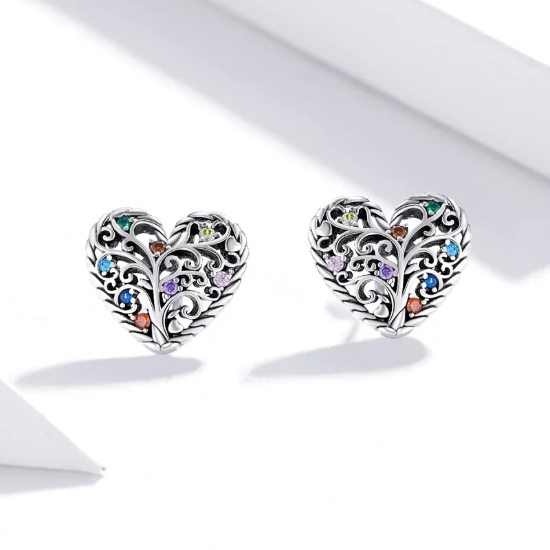 (image pour) Clous d'Oreilles Style PANDORA Arbre de la vie - SCE933 - Afficher 3