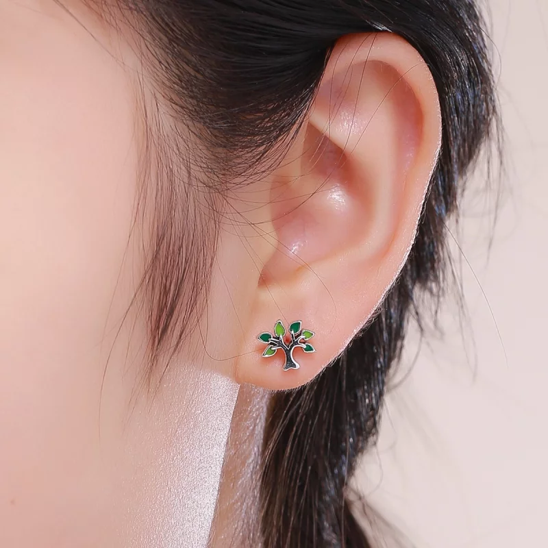 (image pour) Clous d'Oreilles Style PANDORA Arbre de vie - SCE409 - Afficher 8