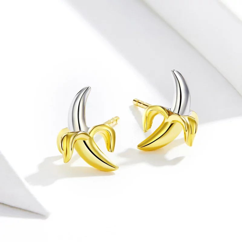 (image pour) Clous d'Oreilles Style PANDORA Banane ludique mignonne Bicolore - SCE731 - Afficher 3