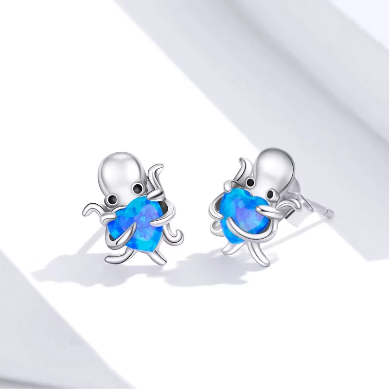 (image pour) Clous d'Oreilles Style PANDORA Belle pieuvre - SCE881 - Afficher 3