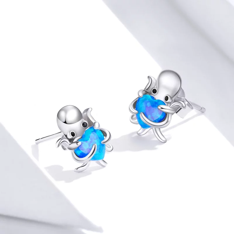 (image pour) Clous d'Oreilles Style PANDORA Belle pieuvre - SCE881 - Afficher 4