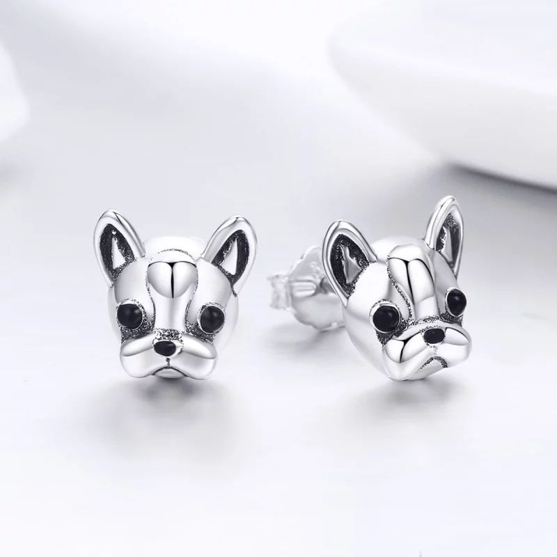 (image pour) Clous d'Oreilles Style PANDORA Bouledogue mignon - SCE283 - Afficher 6