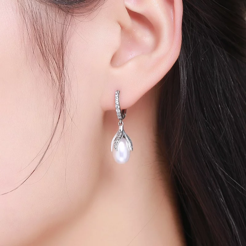 (image pour) Clous d'Oreilles Style PANDORA Bourgeon de Mimosa - SCE259 - Afficher 6