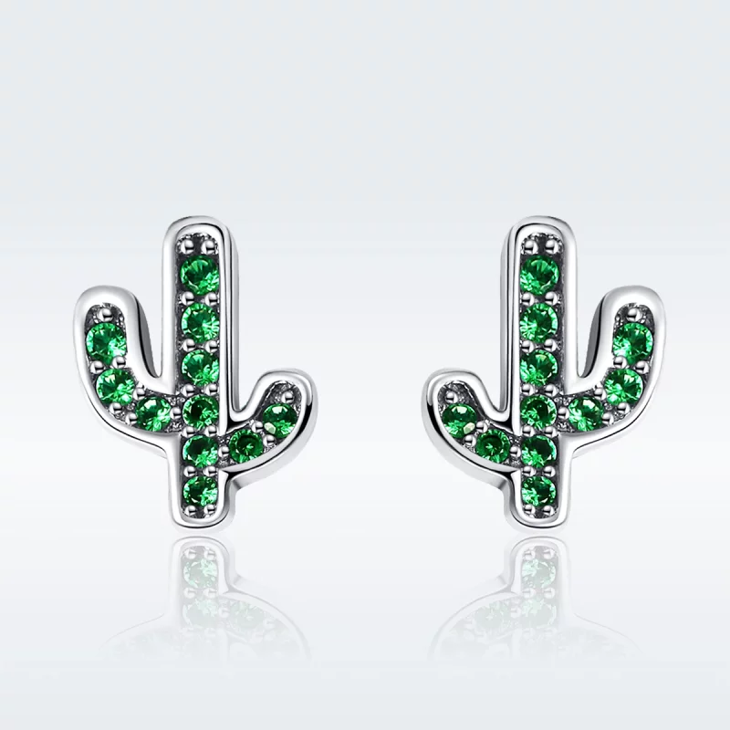 (image pour) Clous d'Oreilles Style PANDORA Cactus frais - SCE097 - Afficher 3