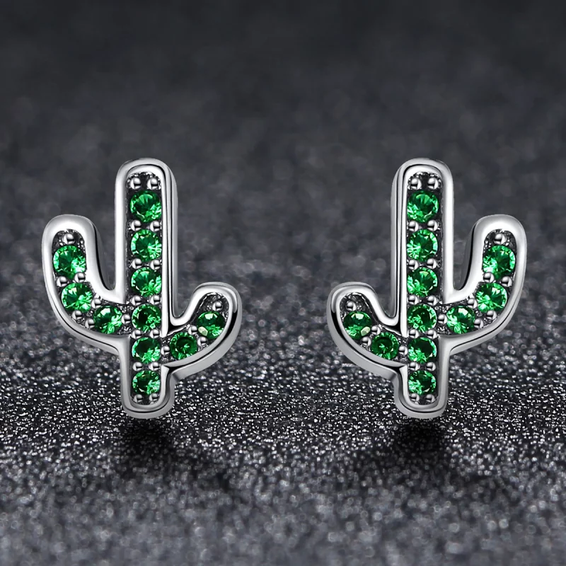 (image pour) Clous d'Oreilles Style PANDORA Cactus frais - SCE097 - Afficher 4