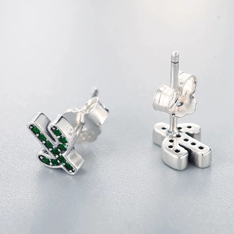 (image pour) Clous d'Oreilles Style PANDORA Cactus frais - SCE097 - Afficher 5