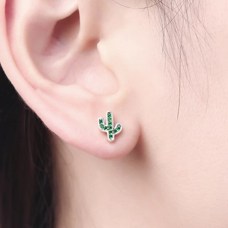 (image pour) Clous d'Oreilles Style PANDORA Cactus frais - SCE097 - Afficher 7