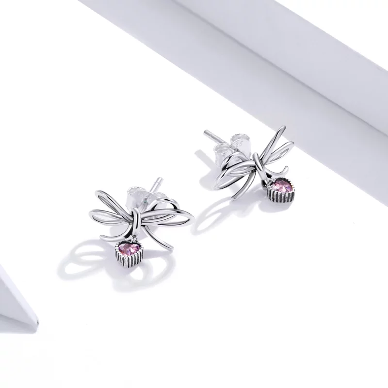 (image pour) Clous d'Oreilles Style PANDORA Cadeau avec arc - SCE962 - Afficher 4